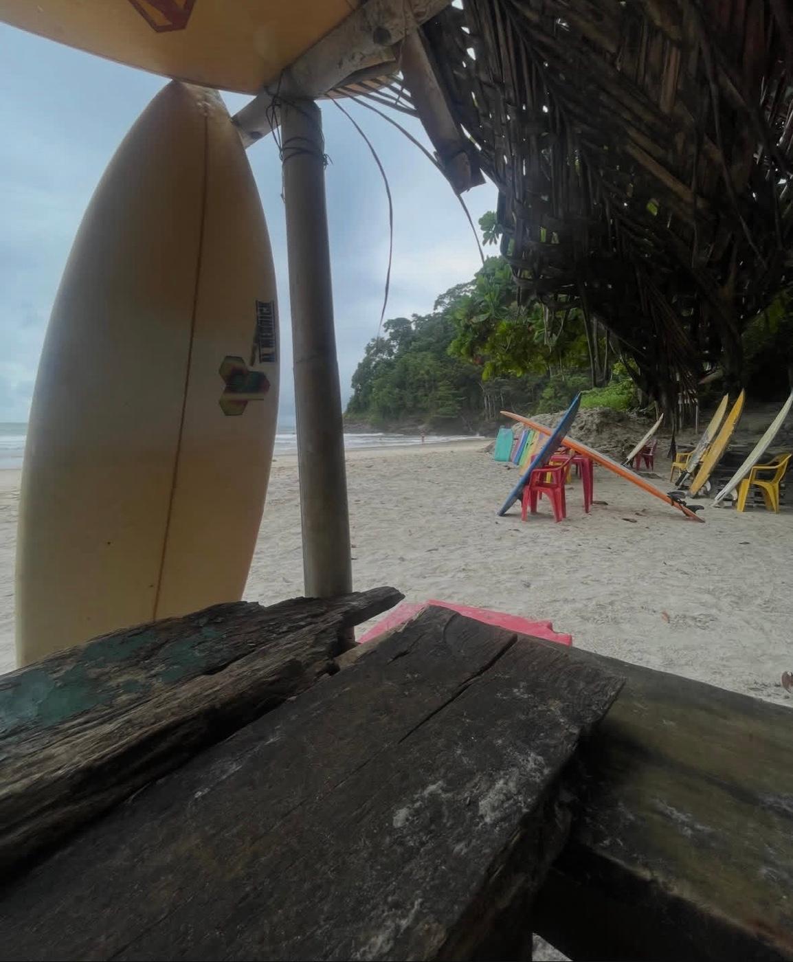 Vista do escritório na praia